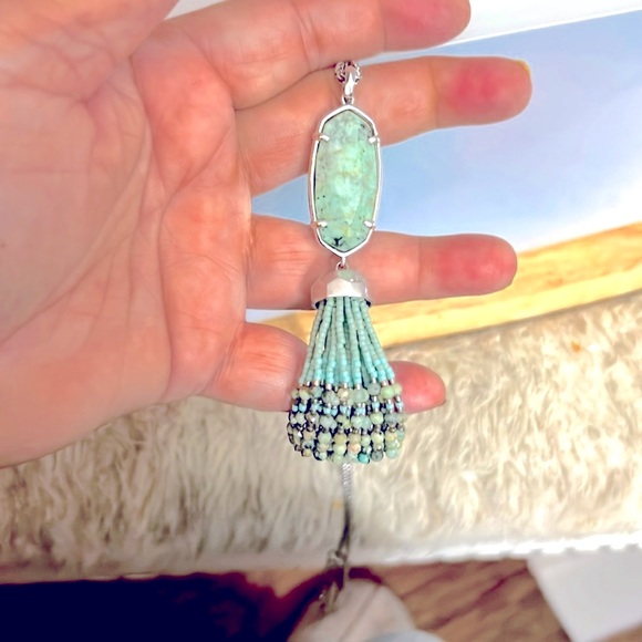 Kendra Scott “Eva” African Turquoise Necklace with Tassel NWOT - Picture 2 of 4